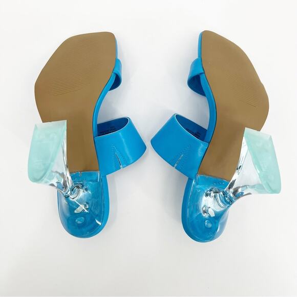 NWT STEVEN New York Brinne Lucite Heeled Sandal 7 Light Blue - Picture 6 of 7